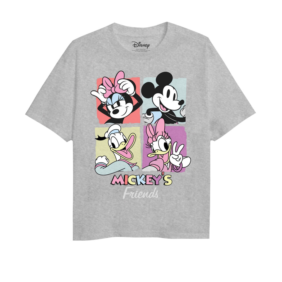 (3-4 Years, Sports Grey) Mickey Mouse & Friends Girls Square Heather T-Shirt