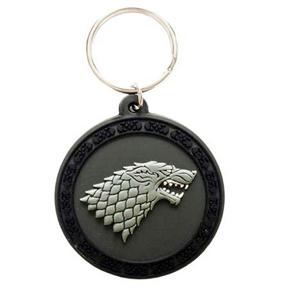 (One Size, Black/Stark) Game Of Thrones Rubber Keyring