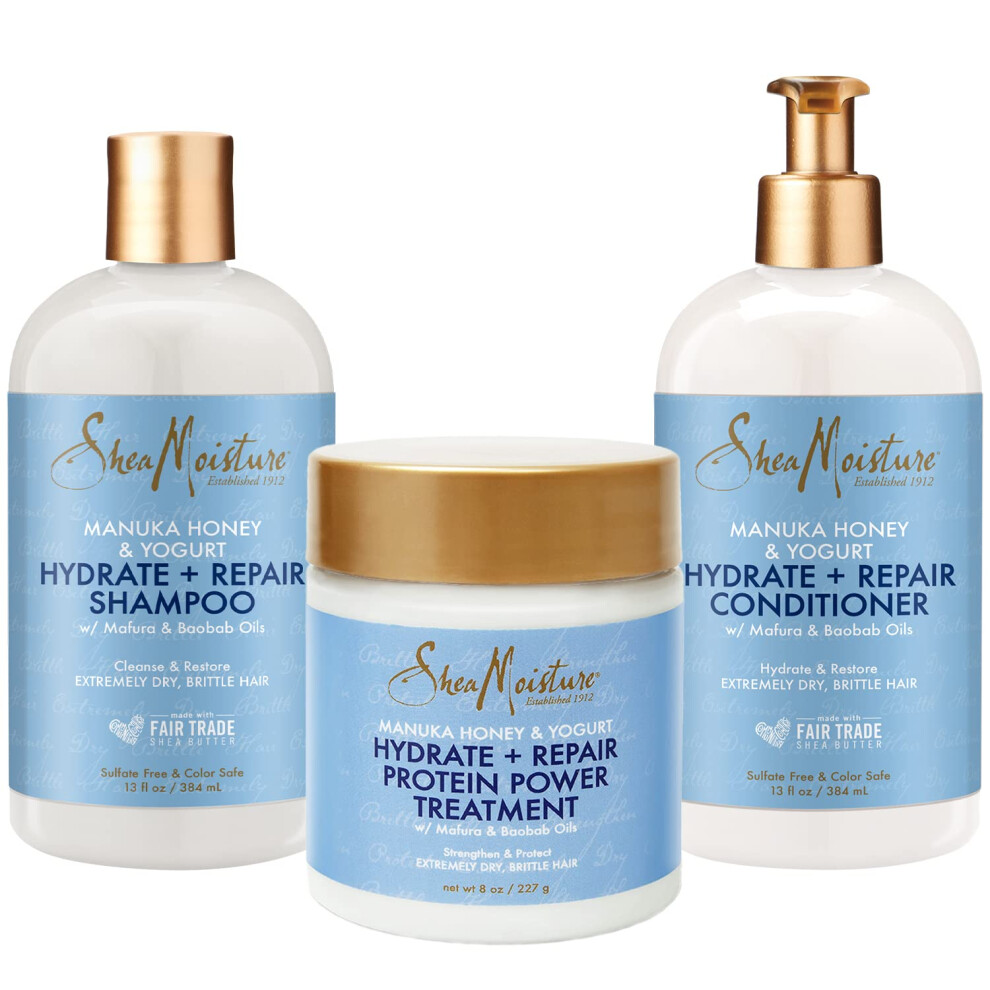 SheaMoisture Shampoo and Conditioner Set 13 Fl Oz Ea Bundled with Prot