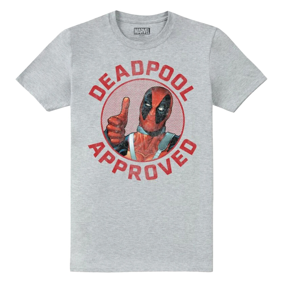 (M, Heather Grey) Deadpool Mens Approved T-Shirt