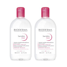 Bioderma sensibio H2O Micellar Water Duo Pack Makeup Remover Gentle For Skin Fragrance-Free & Alcohol Free No Rinse Hudvrd med Micellar Technolo