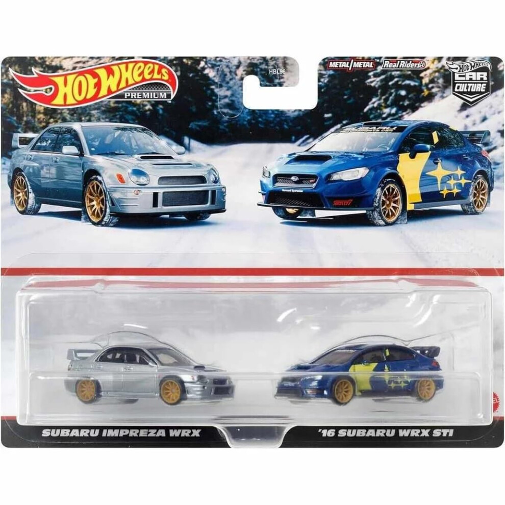 Hot Wheels HKF60 Premium 2-Pack Subaru Impreza WRX / '16 Subaru WRX ST