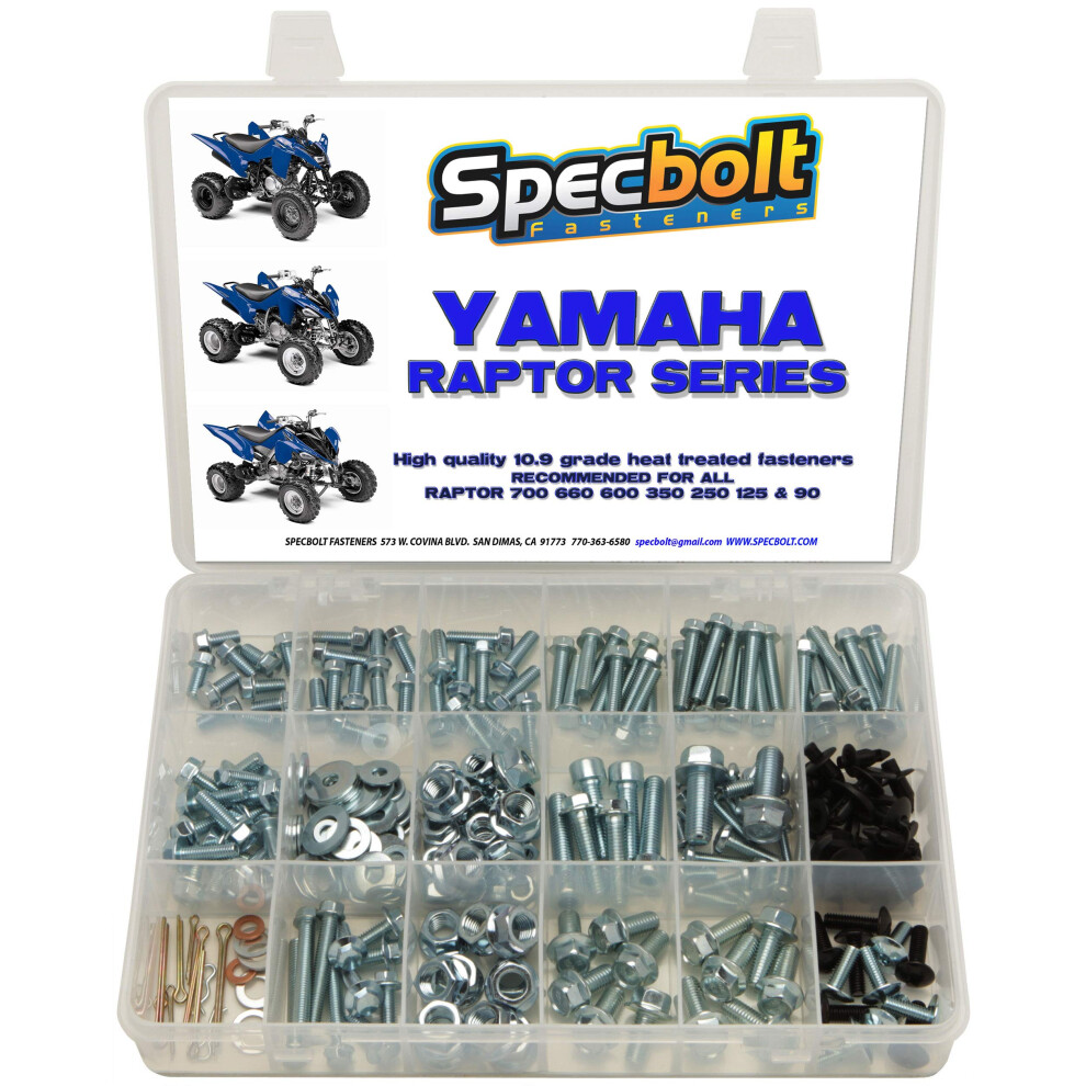 250pc Specbolt Yamaha Raptor 600 660 700 Bolt Kit for Maintenance & Re