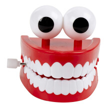 Novelty Dentures Clockwork Fun Toy Teeth Clockwork Beating On The Chain Classic Halloween Funny Teeth Model Toys Kids Gifts