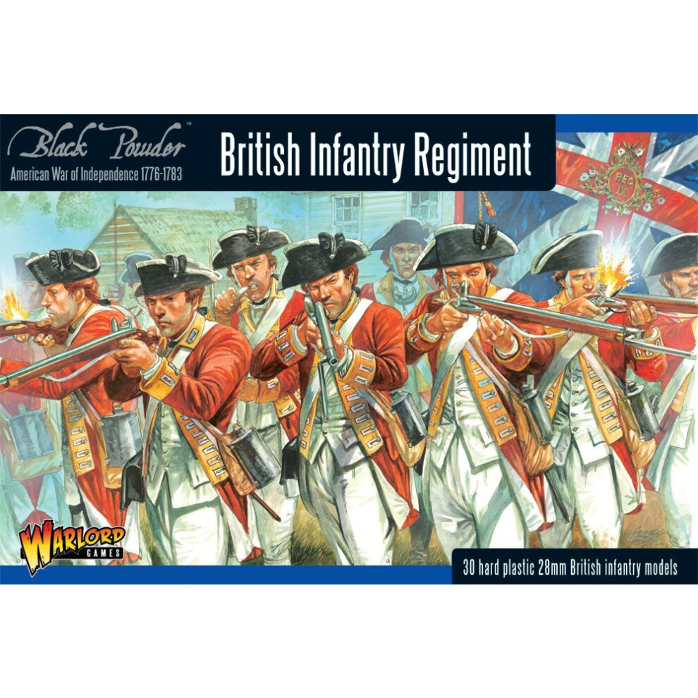 Warlord Black Powder, r  giment d'infanterie r  volutionnaire britannique,   chelle 1:56, mod  le r  duit en plastique, non peint, petit format