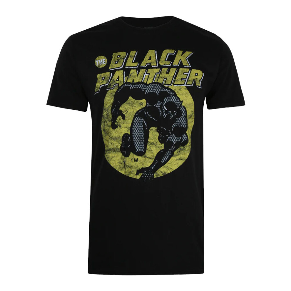 (XXL, Black/Yellow) Black Panther Mens T-Shirt