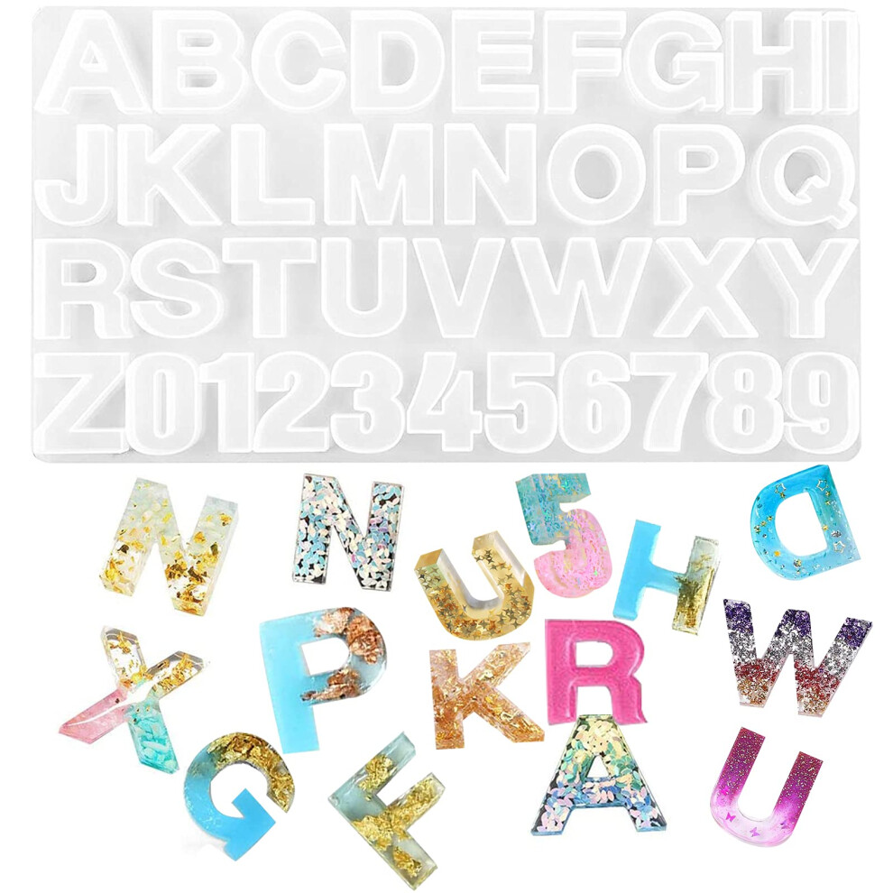 Silicone Alphabet Resin Molds Number Alphabet Jewelry Silicone Resin Molds  Silicone Letter Molds for Resin Casting  for DIY Craft Casting  Letter Jew