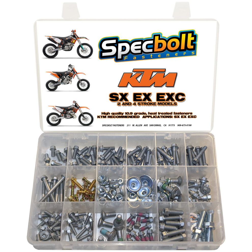 250pc Specbolt Brand Bolt Kit for Maintenance Upkeep of Present KTM SX