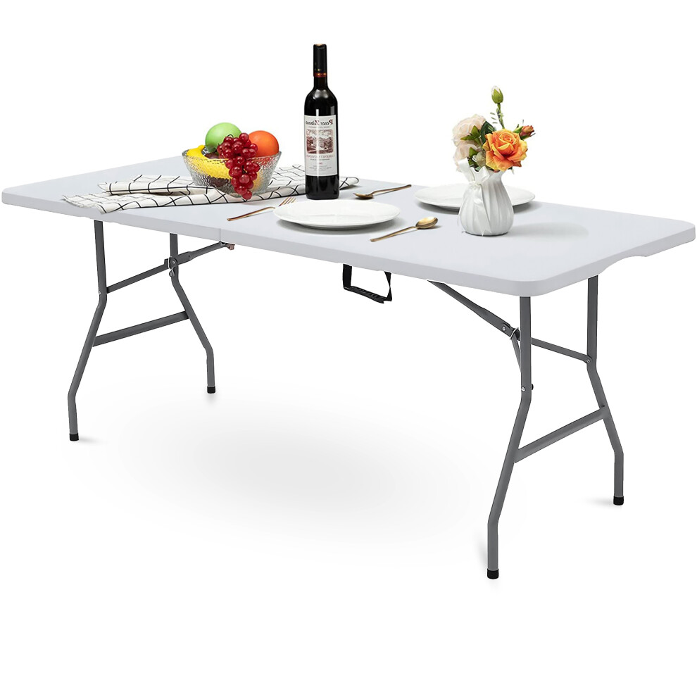 (1 x 6Ft Folding Table) 6FT CATERING CAMPING HEAVY DUTY FOLDING TRESTLE TABLE PICNIC BBQ PARTY BENCH