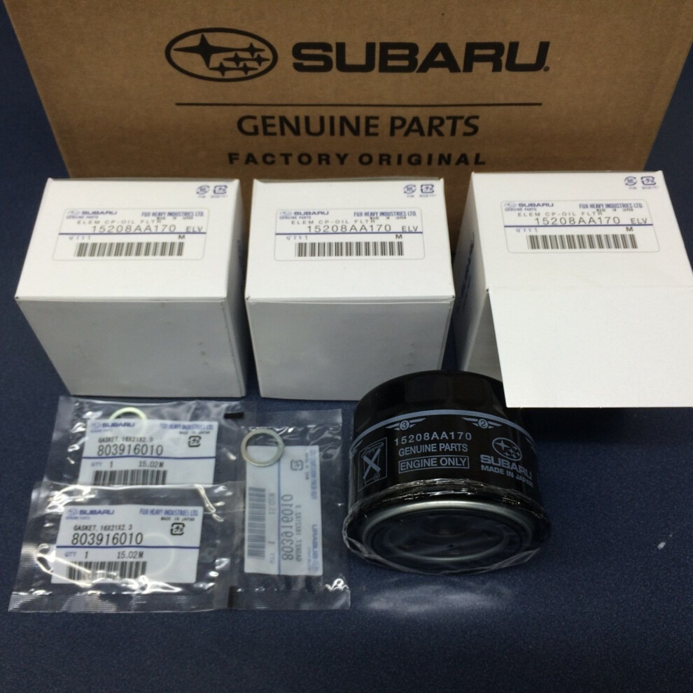 Subaru Engine Oil Filter & Crush Gasket (3 Pack) 2015-2020 WRX 2.0 152