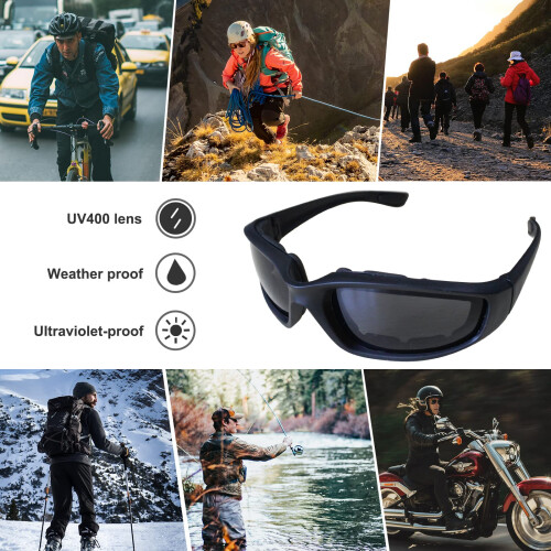 Motorcykelkörning Glasögon med Skumfoder, Vattentäta UV-skydd 2