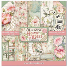 STAMPERIA INTERNATIONAL, KFT PAPPERPAD 12X12 10PK HOUSE ROSE, 30.5 x 30.5 (12" x 12"), Flerfärgad