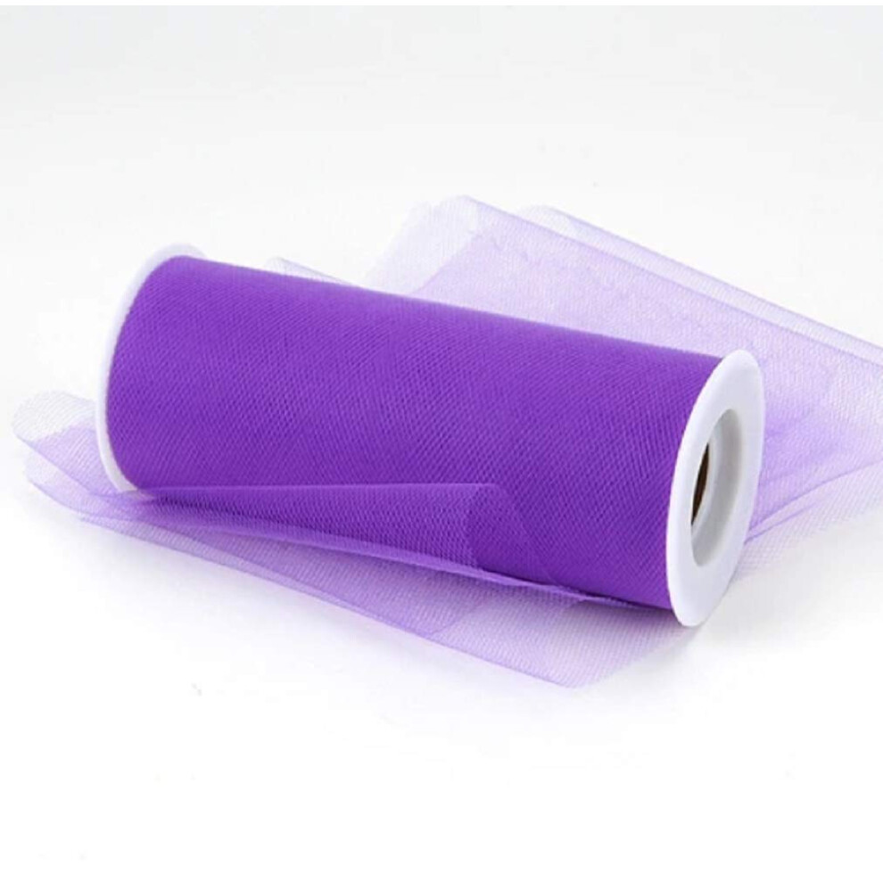 Tulle Fabric - 6 Inches Wide X 25 Yards (Purple)