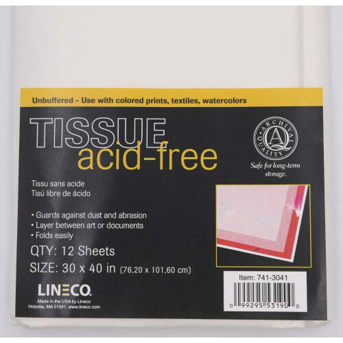 Lineco  Acid-Free Unbuffered Interleaving Tissue Paper for Storage  30 1