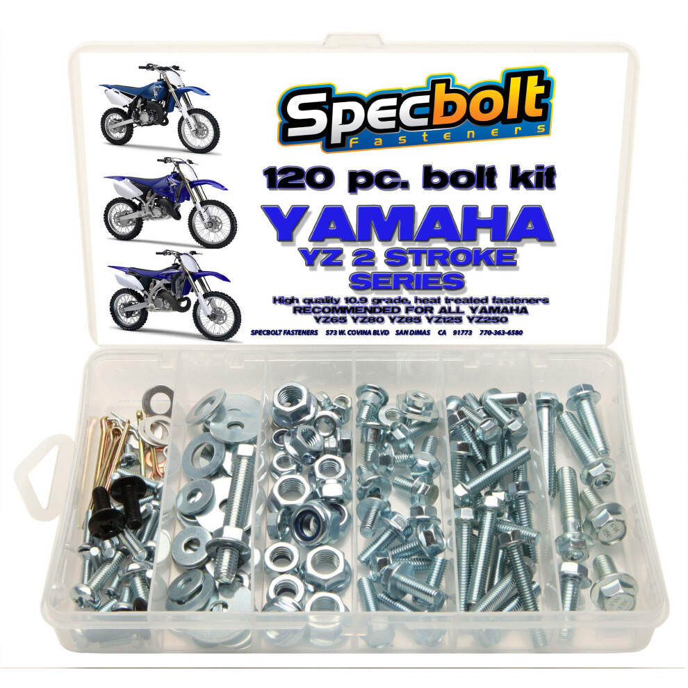 Specbolt Fasteners 120pc Bolt Kit Fits: Yamaha 2 Stroke YZ 80 85 125 2