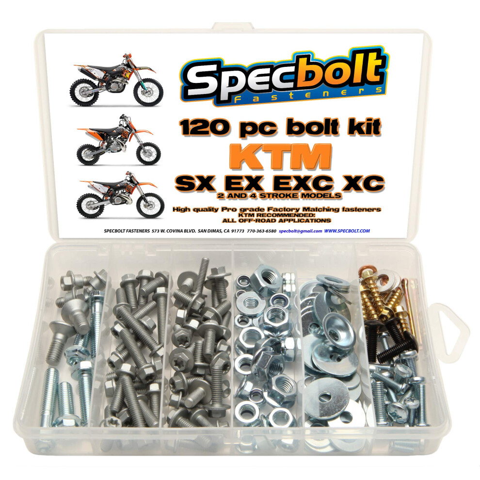 120pc Specbolt Bolt Kit fits: KTM SX EX EXC MX Dirtbike OEM Spec Faste