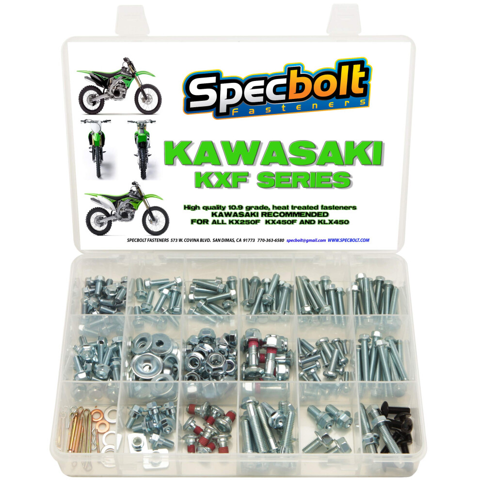 250pc Specbolt Kawasaki KXF 250 450 Four Stroke Bolt Kit for Maintenan