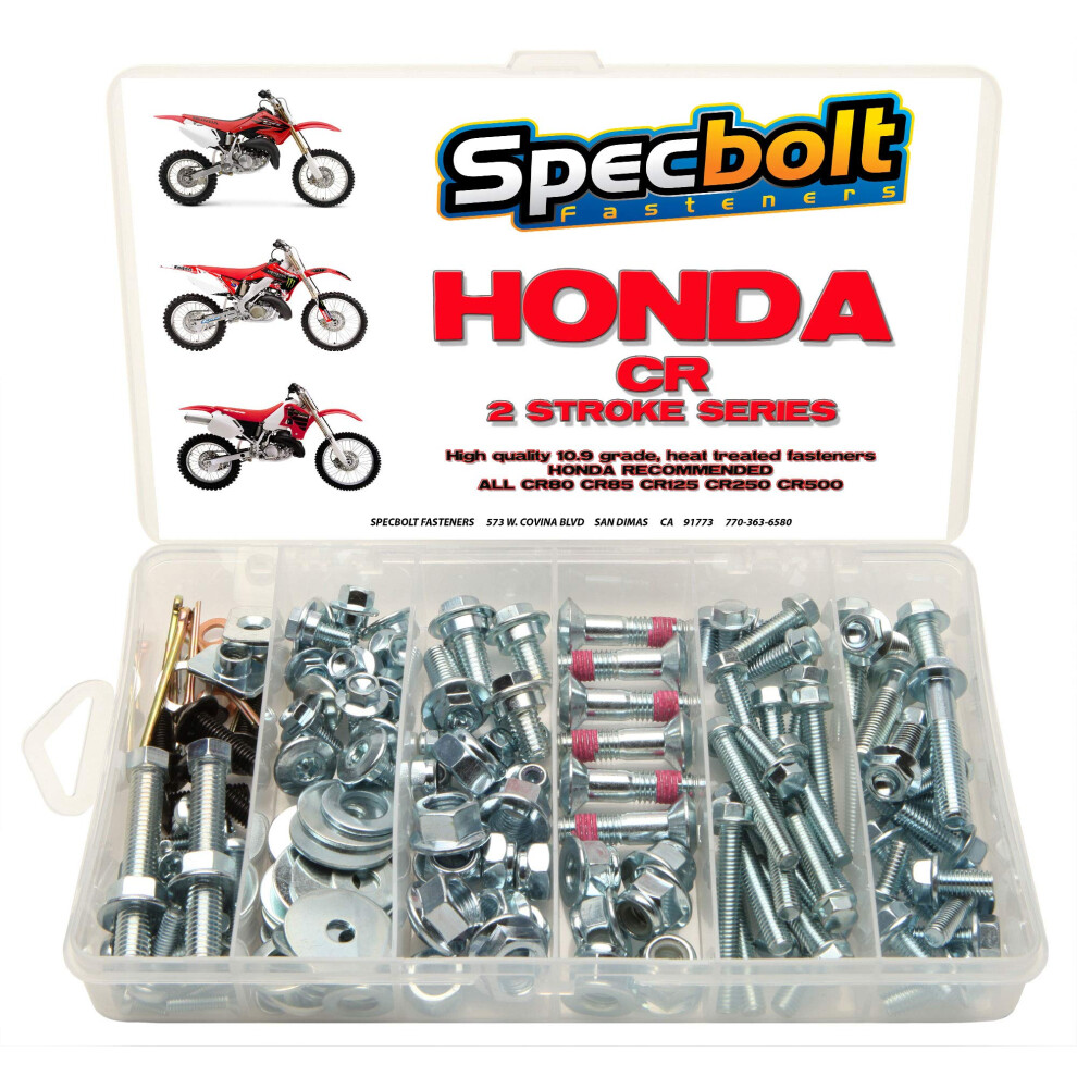 150pc Specbolt Fasteners Brand Bolt Kit fits: Honda CR Two Stroke Bolt