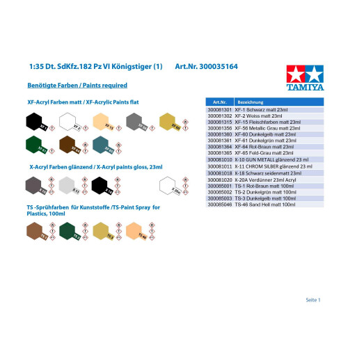 Tamiya Tamiya 35164 1/35 Μοντέλο Κιτ Άρματος King Tiger 2