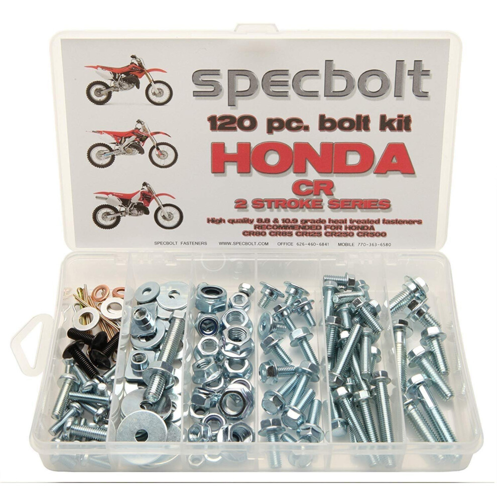 Specbolt Fasteners Brand 120pc Bolt Kit for Honda CR 2 Stroke MX Dirtb