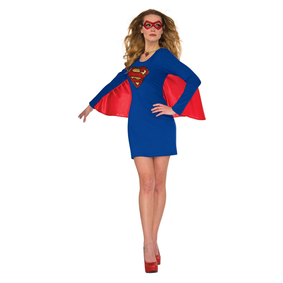 Rubie's Women's Dc Comics Superhero Style Supergirl Cape Dress Adult S