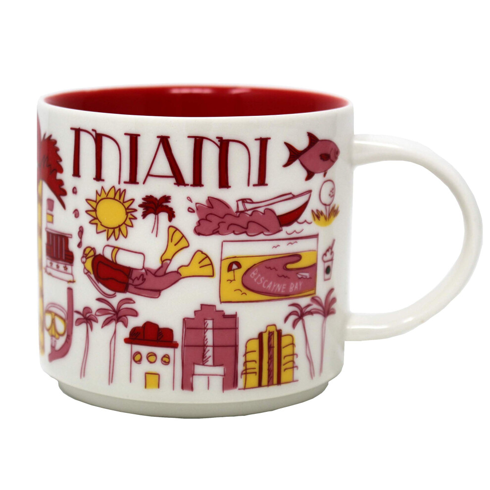 Starbucks Been There Series Miami Ceramic Coffee Mug  14 Oz