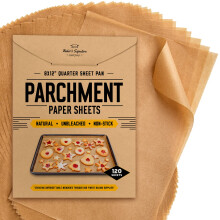 Quarter Sheet Pans 8x12 Inch Pack of 120 Parchment Paper Baking Sheets