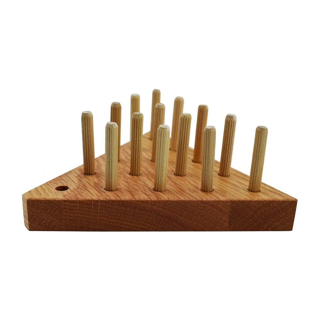 Solid Oak Wooden Peg Game Tricky Triangle by Cauff