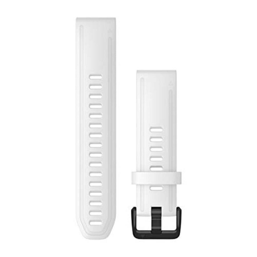 Garmin Quickfit Watch Band  White Silicone with Black Hardware  20mm