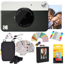 Kodak Printomatic Instant Camera (Black) Gift Bundle + Zink Paper (20