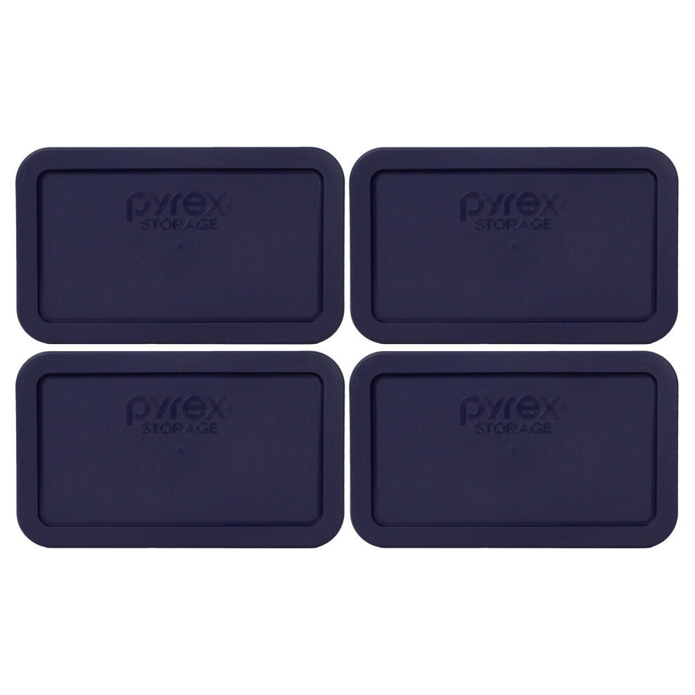 Pyrex Bundle - 4 Items: 7214-PC 4.8-Cup Dark Blue Rectangle Plastic Fo