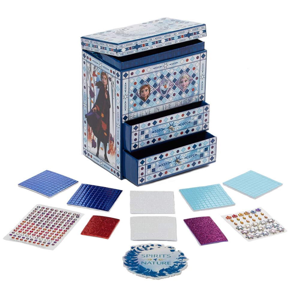 Disney Frozen 2 Elsa Jewelry Box Craft Kit DIY Mosaic Box for Girls  F