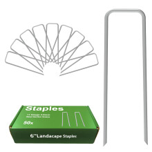AAGUT Garden Stakes Pins Landscape Staples 50 Pack 6 Inch 11-Gauge Ga