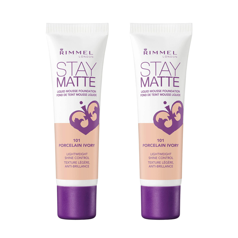 Rimmel  Stay Matte Foundation  Porcelain Ivory   2 Count (Pack of 1)