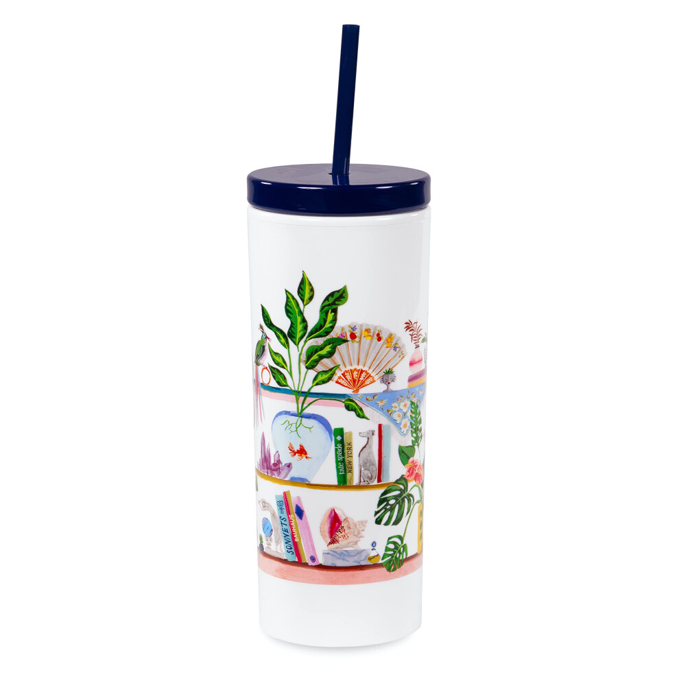 Kate Spade New York Insulated Tumbler with Reusable Straw  20 Ounce Ac