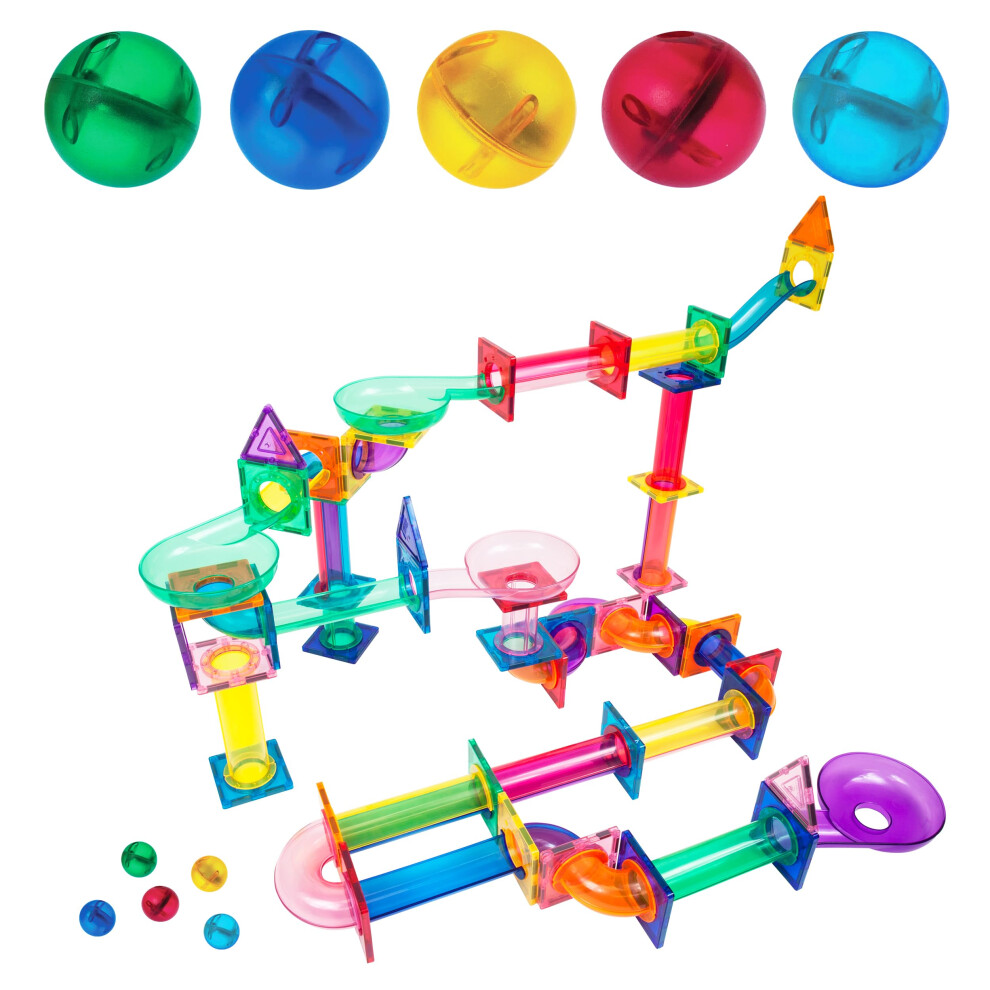 Photos - Construction Toy PicassoTiles Marble Run 120 Piece Magnetic Building Blocks Magnet Tile