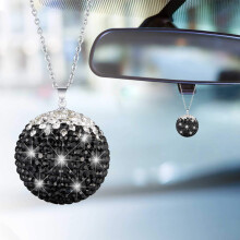 WINKA Car Decor Crystal Ball Car Htulnzet Tkr dszts Strasszko fggo Dsz auts Otthoni Dekorci Auts varzslat Bling Auttartozkok Fekete-f