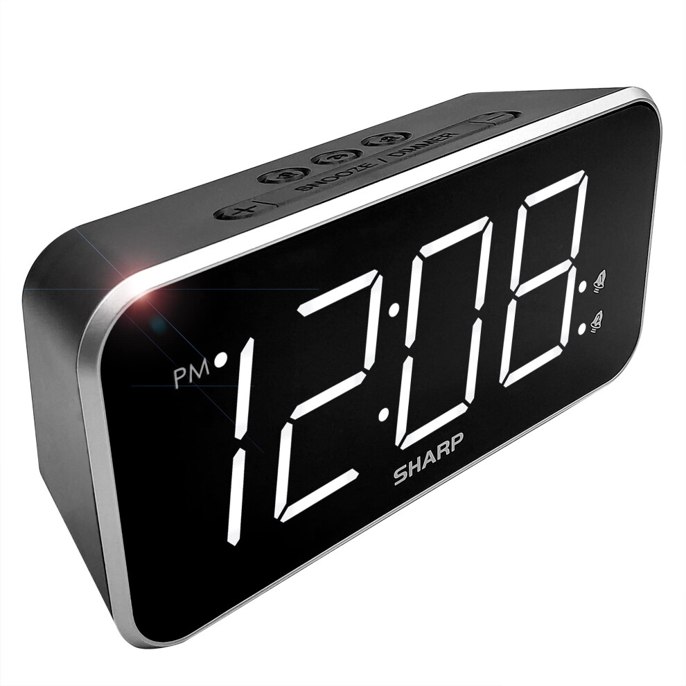 Sharp Alarm Clock Jumbo Easy to Read Display - 3 Step Dimmer Control -