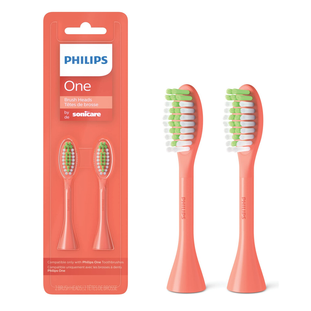 Philips One by Sonicare  2 Brush Heads  Miami Coral  BH1022/01