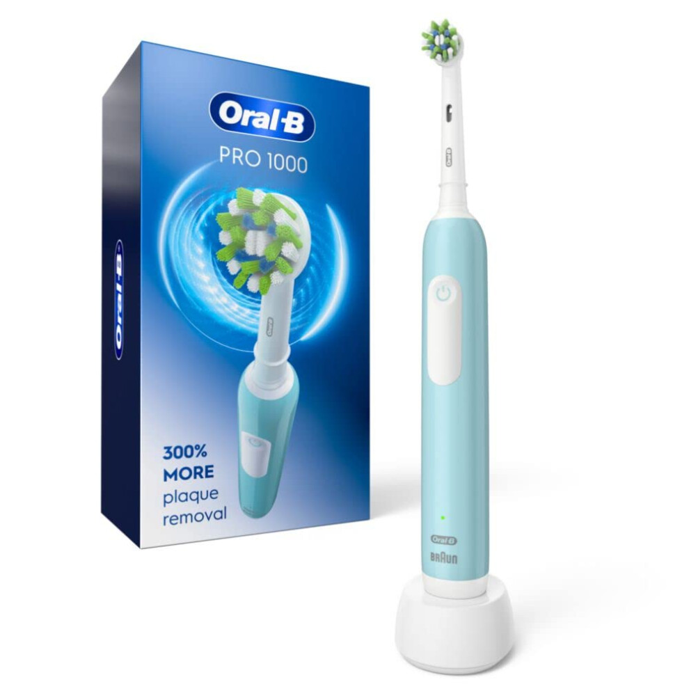 Oral-B Pro 1000 Rechargeable Electric Toothbrush  Turquoise with Press