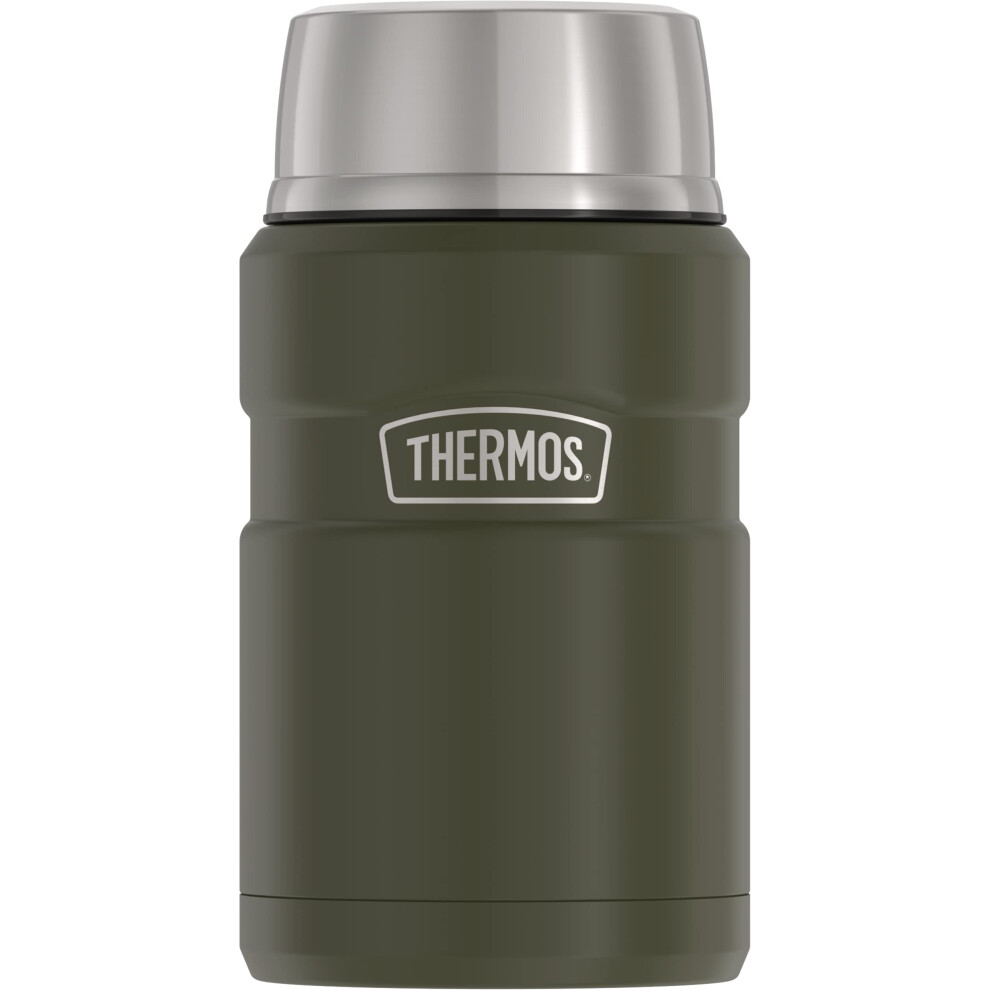 THERMOS Stainless King Vacuum-Insulated Food Jar  24 Ounce  Army Green