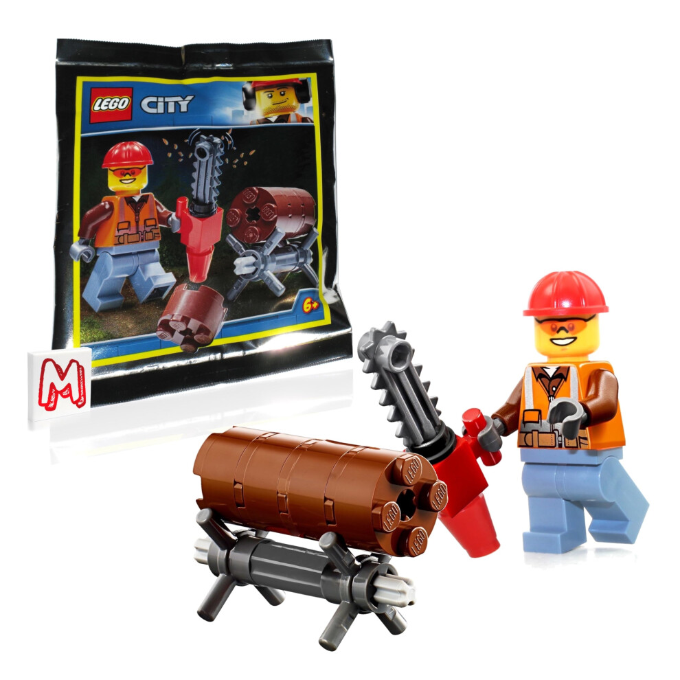 LEGO City MiniFigure - Forester Lumberjack Tree Trimmer (with Chainsaw