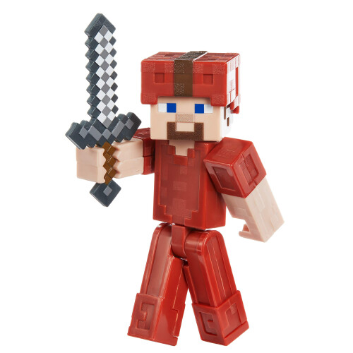 Mattel Mattel Minecraft Earth 3,25" Steve i röd läderfigur 1