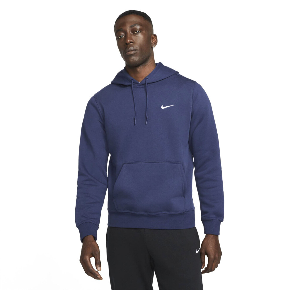 Nike 826433-010 Men Black Pull-Over Hoodie (Navy/White  Medium)