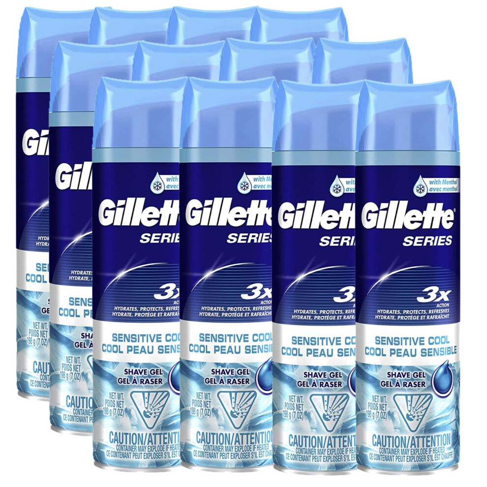 Gillette Series Sensitive Cool Shaving Gel  7 oz  Pack of 12