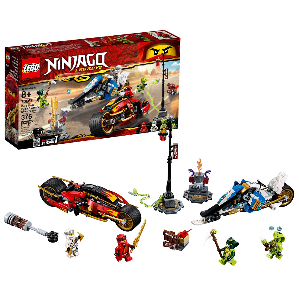 LEGO NINJAGO Legacy Kais Blade Cycle & Zanes Snowmobile 70667 Building