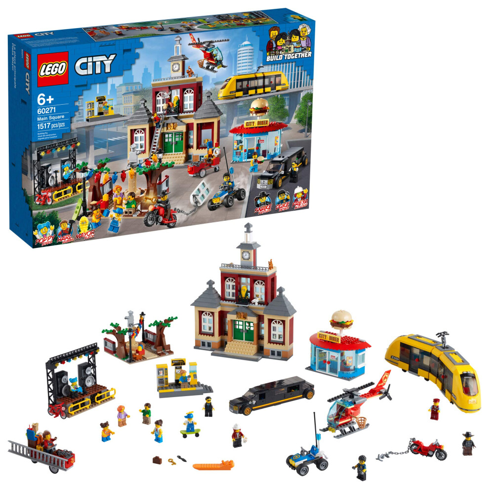 LEGO City Main Square 60271 Set  Cool Building Toy for Kids  New 2021