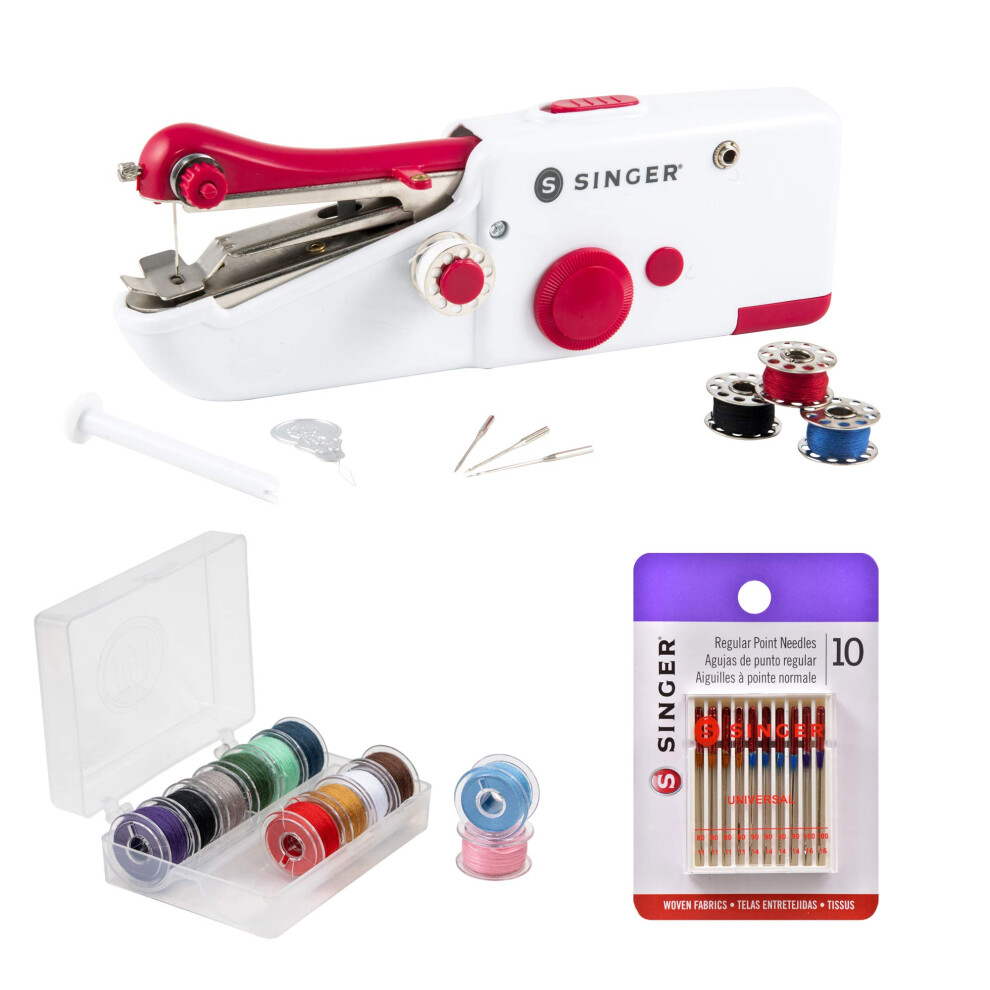 Singer Bundle - Stitch Sew Quick  12 Class 15 Threaded Bobbins - Assor