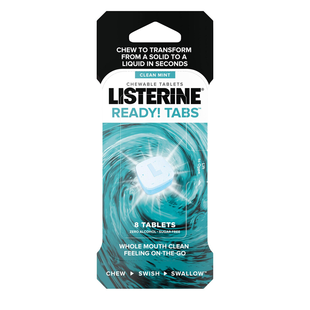 Listerine Ready! Tabs Chewable Mint Tablets with Clean Mint Flavor  Re