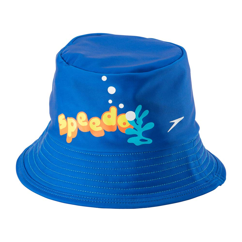 Speedo Unisex-Child Uv Bucket Hat Begin to Swim UPF 50 Electric Blue